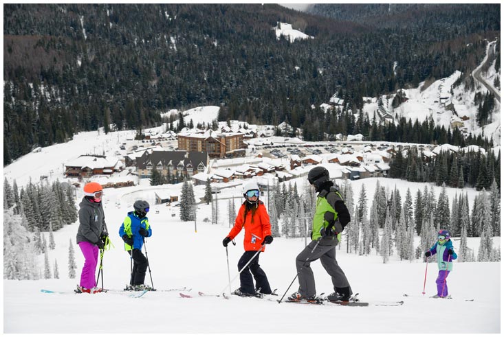 Skiing above Schweitzer Village